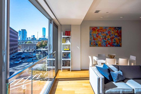 26 west broadway one bedroom apartment with large open balcony overlooking red line mbta